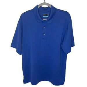 PGA TOUR Golf Polo Shirt Men's Large Blue Short Sleeve Performance Tee